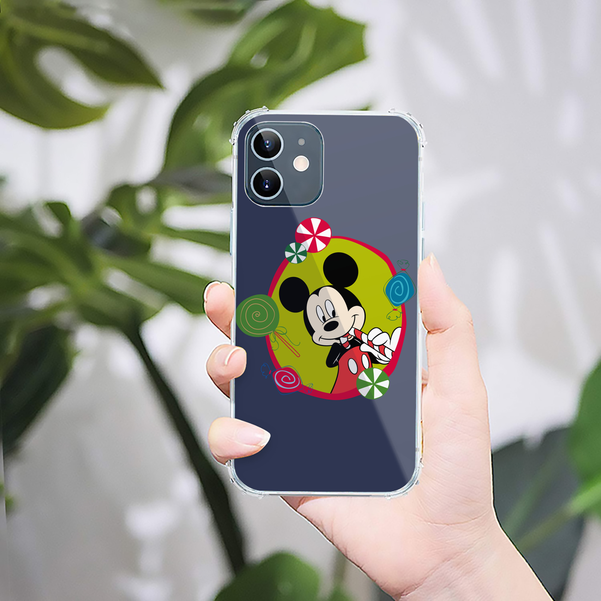 （画像用） ミッキーマウス Mickey Mouse 【iPhone 12シリーズ対応】透明スマホケース（クリアソフトケース）